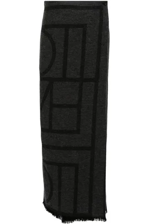 Totême Monogram-jacquard wool maxi skirt
