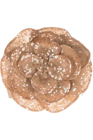 Cynthia Rowley Floral-appliqué sequinned bandeau top