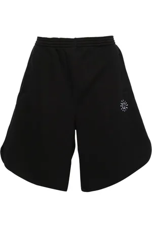 SOCIÉTÉ ANONYME Logo embroidered knee-length shorts
