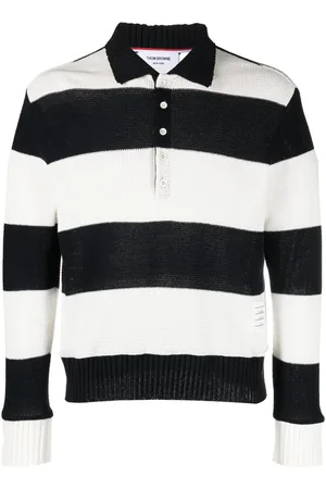 Thom Browne Striped knitted polo shirt