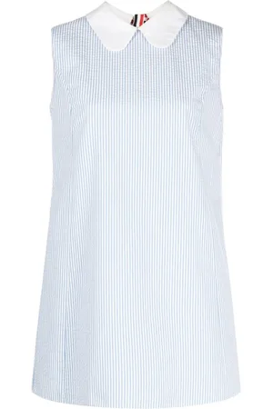 Thom Browne Striped cotton-seersucker minidress