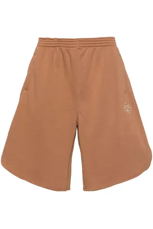 SOCIÉTÉ ANONYME Logo embroidered knee-length shorts