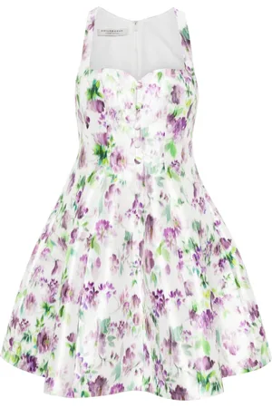 Serafini Floral-print flared minidress