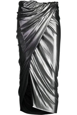 Rick Owens Ombré-effect draped midi skirt