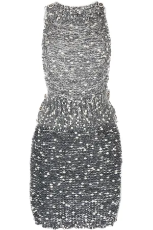 CHANEL 2000s button-fastening knitted minidress