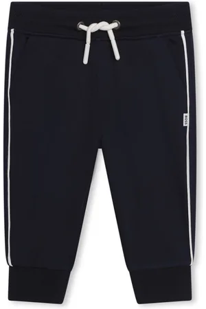 HUGO BOSS Contrast-trim drawstring-waist trousers