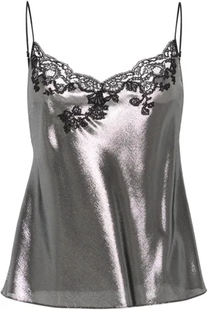CARINE GILSON Lace-detail lurex camisole