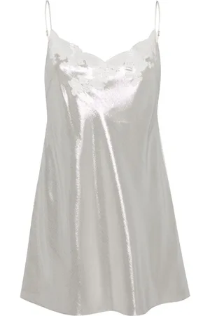 CARINE GILSON Lace-detailing lurex nightdress