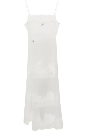 CARINE GILSON Lace-appliqué sheer maxi dress