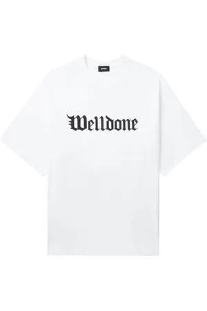 We11 Done Gothic logo-print cotton T-shirt