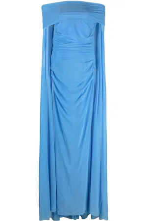 TALBOT RUNHOF Off-shoulder cape maxi dress