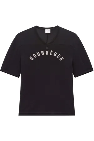 Courrèges Logo-print mesh T-shirt