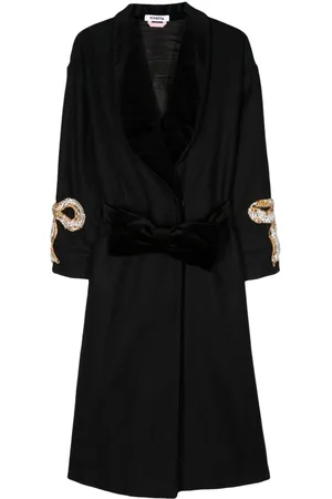 VIVETTA Shawl-lapels crystal-embellished coat