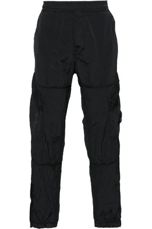 Stone Island Compass-badge crinkled track pants