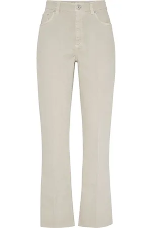 Brunello Cucinelli Stretch-cotton kick-flare trousers