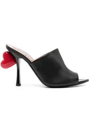 Moschino 100mm heart-detail leather mules