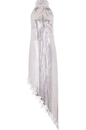 Paco rabanne Metallic-finish halterneck dress