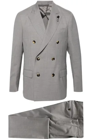 LARDINI Double-breasted wool suit
