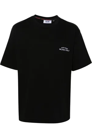GCDS Logo-embroidered cotton T-shirt