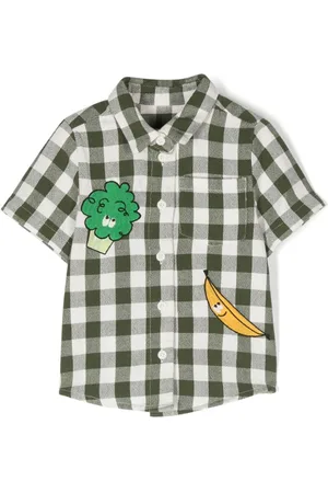 Stella McCartney Veggie-embroidered checked shirt