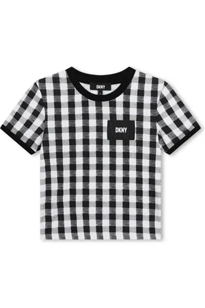 DKNY Checked round-neck T-shirt