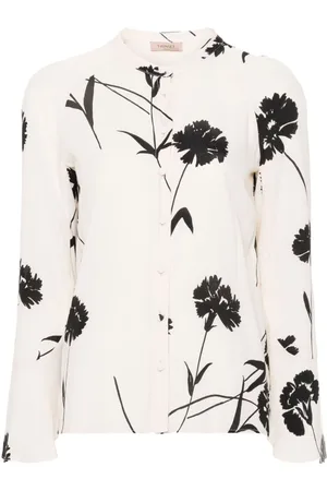 Twin-Set Floral-print cady shirt
