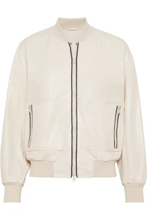 Brunello Cucinelli Monili bead-embellished leather jacket