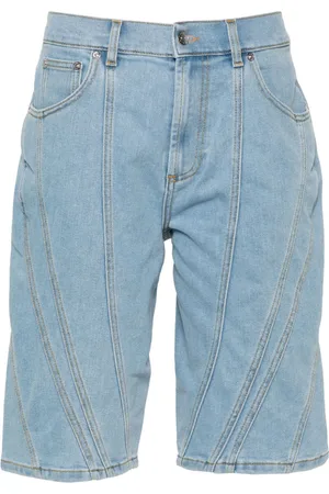 MUGLER Panelled denim shorts