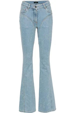 MUGLER Rhinestone-embellished flared jeans