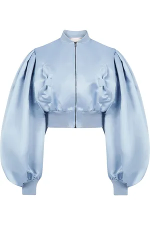 Nina Ricci Cropped satin bomber jacket