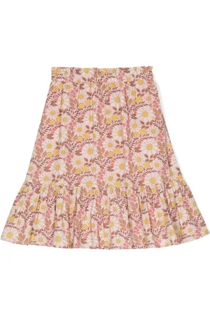 BONTON Floral-print ruffle skirt