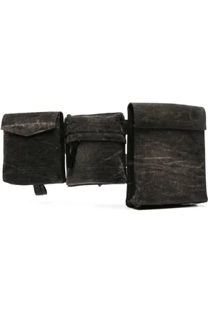 The Attico Logo-buckle denim belt bag