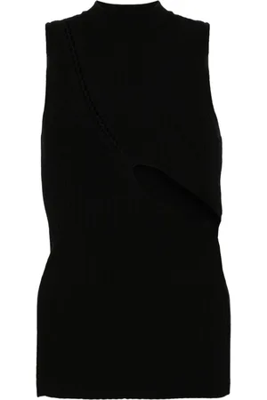 The Attico Cut-out ribbed-knit tank top