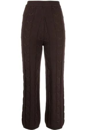 Izaak Azanei Cable-knit cropped trousers