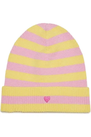 MAX&Co. Kids Heart-embroidered stripe-print wool beanie
