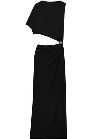 Courrèges Asymmetric crepe maxi dress