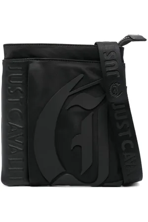 Roberto Cavalli Appliqué-logo canvas bag