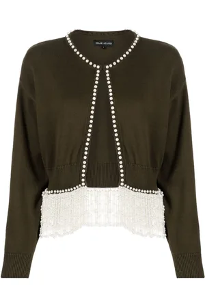 Izaak Azanei Pearl-detail wool cardigan