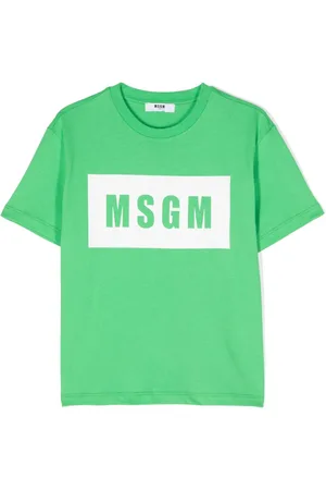 Msgm Logo-stamp cotton T-shirt