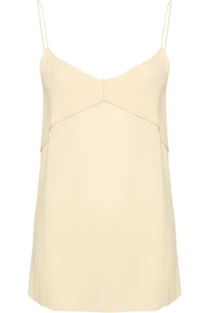 Fabiana Filippi Beaded-trim crepe tank top