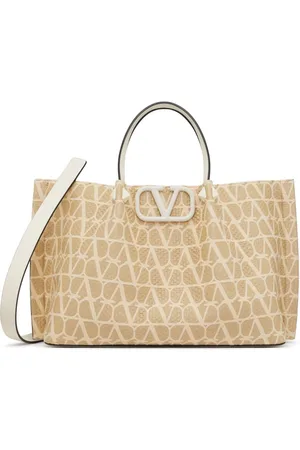 VALENTINO GARAVANI Medium Toile Iconographe raffia tote bag