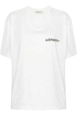 Alessandra Rich Crystal-embellished graphic-print T-shirt