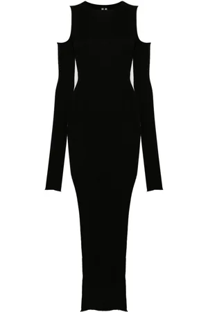 Rick Owens Cape ribbed-knit maxi dress