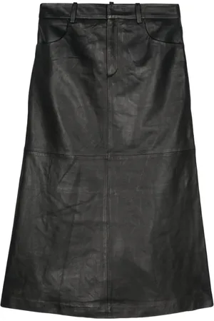 Gestuz OliviGZ leather midi skirt