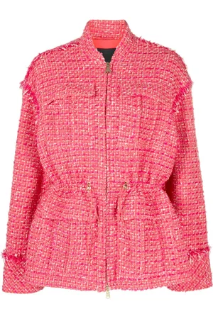 Patrizia Pepe Drawstring-waist tweed jacket
