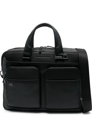 Piquadro Debossed-logo leather briefcase