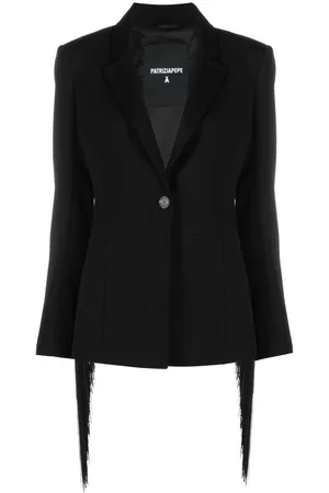 Patrizia Pepe Fringed twill blazer