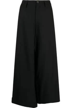 YOHJI YAMAMOTO Wide-leg cropped wool trousers