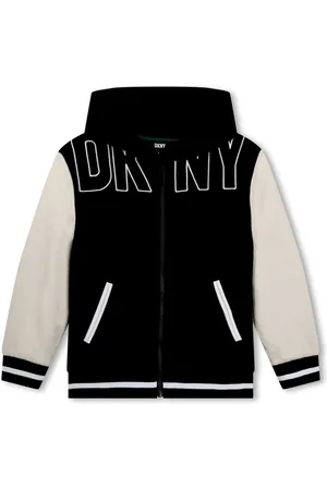 DKNY Logo-embroidery zipped bomber jacket
