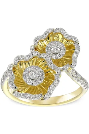 Marchesa Notte 18kt yellow Halo Flower diamond ring